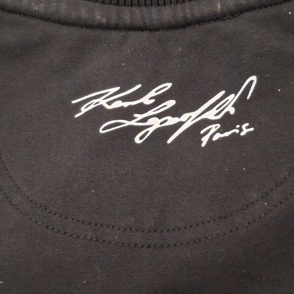 Karl Lagerfeld Paris Black & Red Zip-Up Jacket S Full-zip  Signature logo patch - Picture 7 of 8